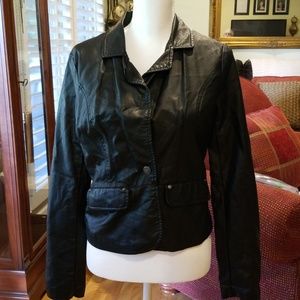 💥Faux Leather Black Jacket Size Medium